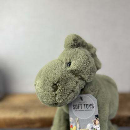 Jellycat Medium Huggady Dinosaur- Floppy Green Dino Soft Toy Retired 10" (#3)