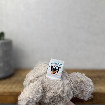 Jellycat Small Riley Fuddlewuddle Pup - Beige/Grey White Company Exclusive 6”