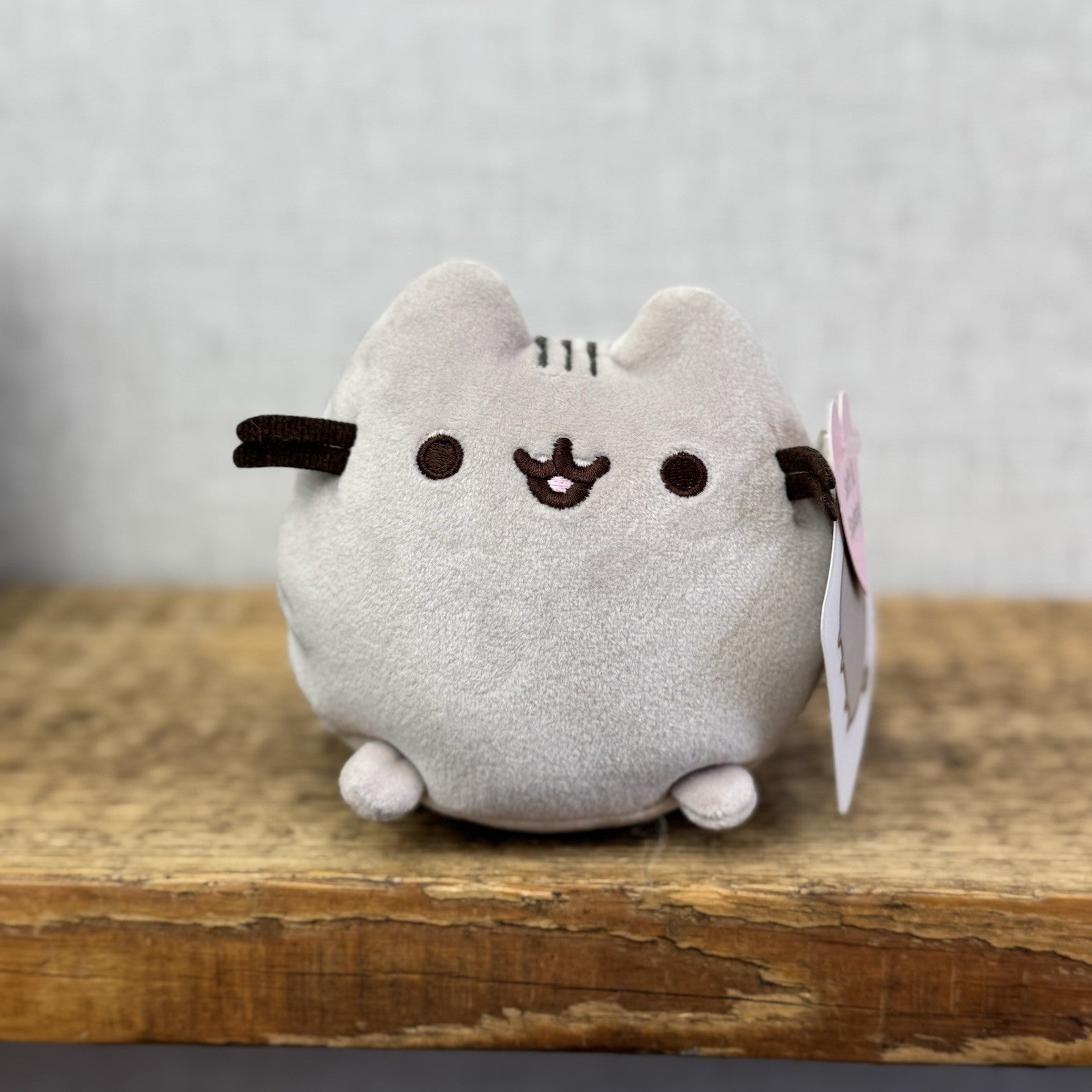 Gund Pusheen Cat Log Plush Retired Grey Tabby Cat 6"