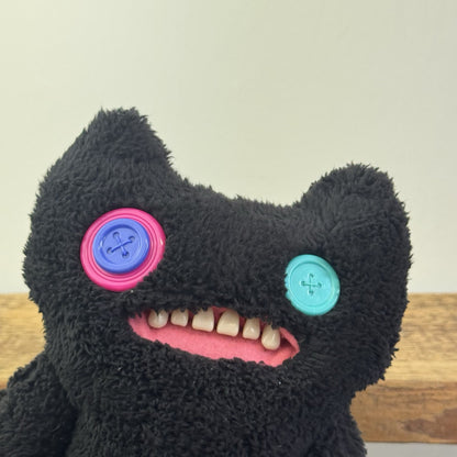 Fuggler Indecisive Monster - Black Snuggler Fuggler Button Eyes Retired 