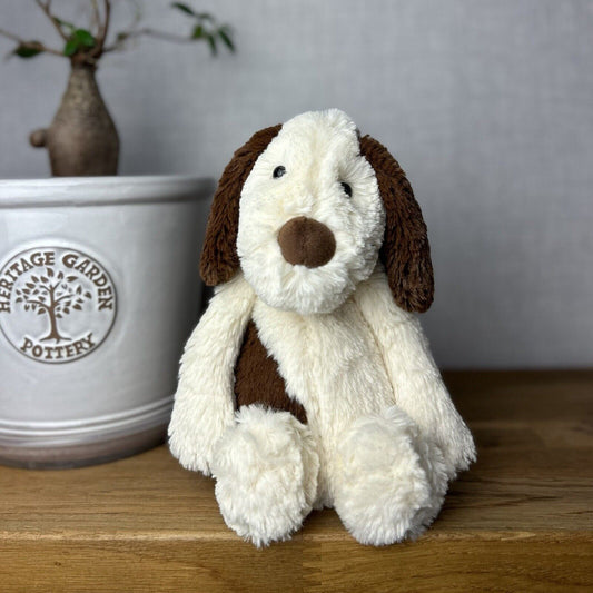 Jellycat - Bashful Mutt - Soft Cream & Brown Patch Puppy Dog - Medium