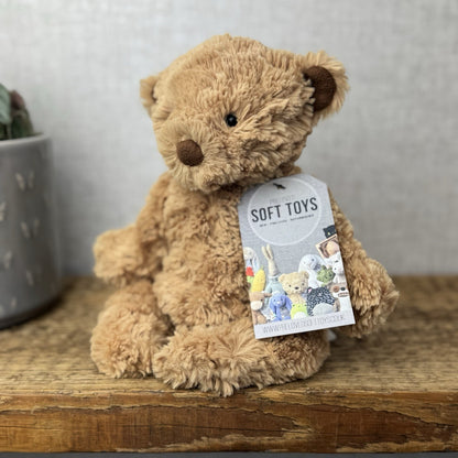 Jellycat MillyBoo Bear - Small Textured RARE Traditional Brown Bear Vintage 10"