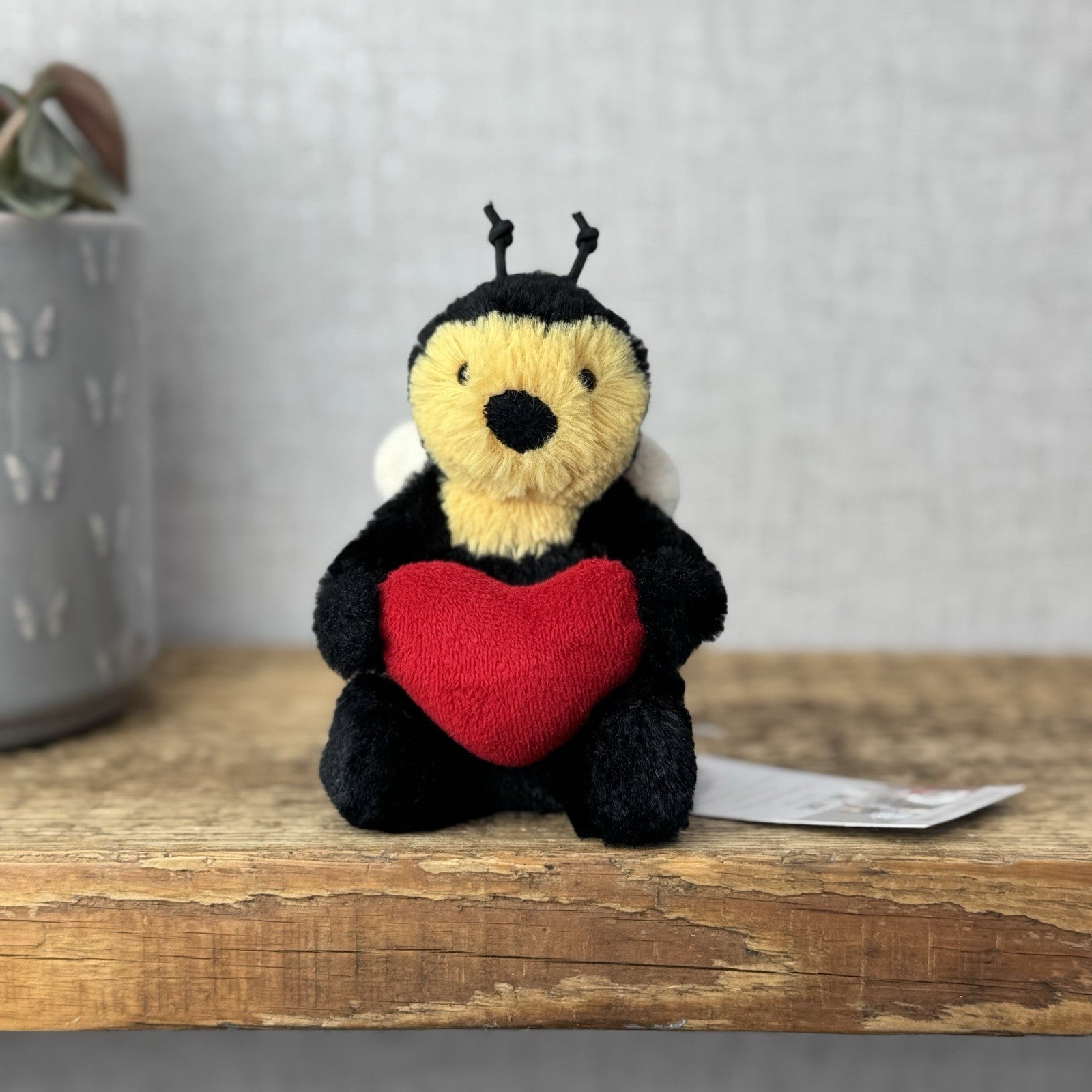 Jellycat Tiny Bumble Bee Holding A Heart - Tiny Bee NWOT - Rare Retired 5"