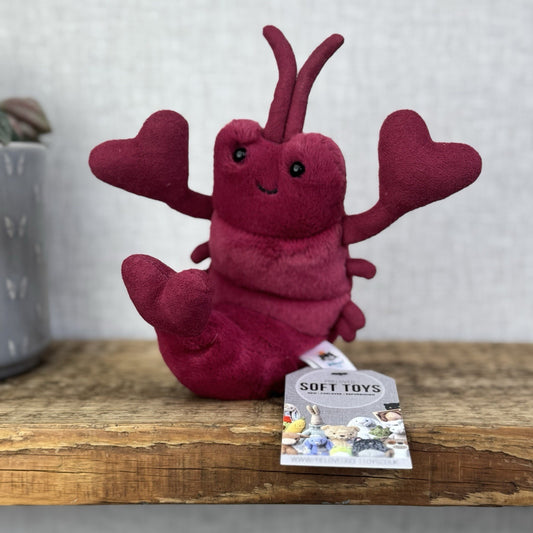 Jellycat Love Me Lobster - Red Heart Claws - Jellycat Lobster Gift 8” (#2)