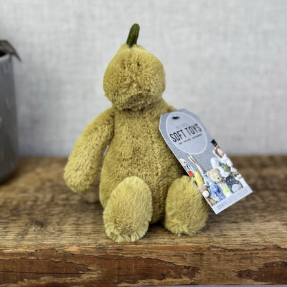 Jellycat Small Bashful Dinosaur - Light Olive Green Dinosaur Beanie Plush 8"