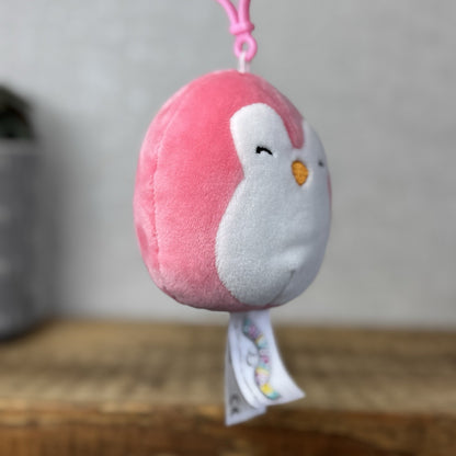 Squishmallow Keyring Clip Bagcharm - Pink Penguin Squish Mini Piper 4"