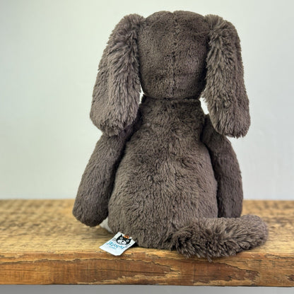 Jellycat Medium Fudge Puppy - Brown/Cream Soft Toy Dog Spaniel Beanie Pup 12" 