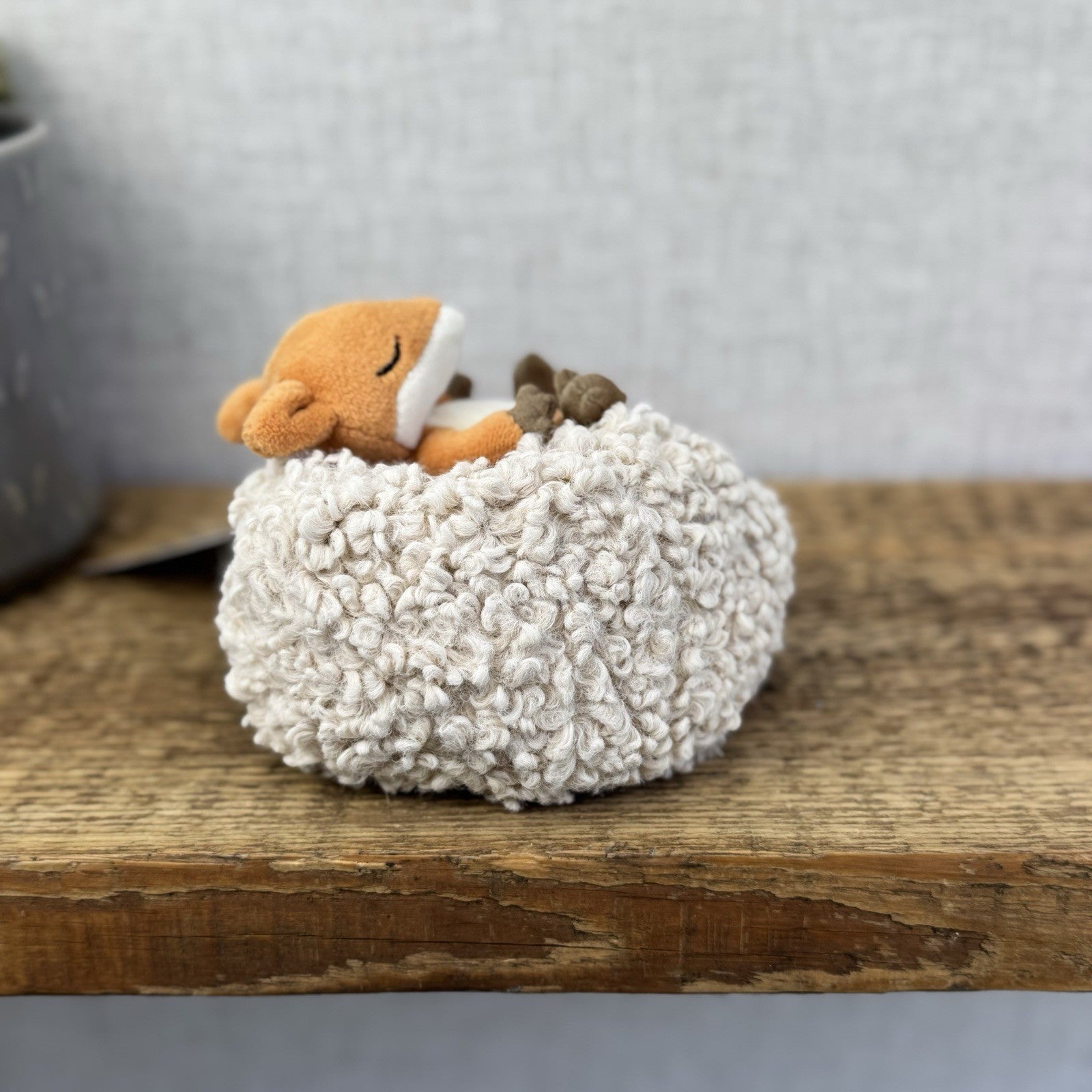 Jellycat Hibernating Fox - Baby Fox In A Nest Soft Toy Plush Cute NwOT 5”