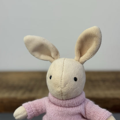 Jellycat Toastie Bunny - Small Bunny In Pink Jumper (Partial Fabric Tag)