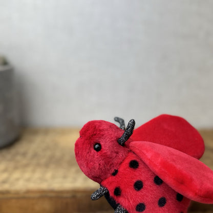 Jellycat Loulou Love Bug - Mini Ladybird Soft Toy Beanie Plush New With Tags 5"