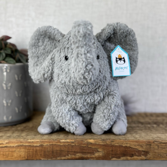 Jellycat Rondle Elephant -  Grey Textured Elelephant Beanie Plush Retired Tags