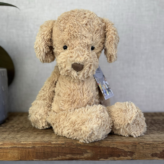 Jellycat Medium Mumble Dog - Iggle Squiggle Medium Textured Honey Puppy 12”