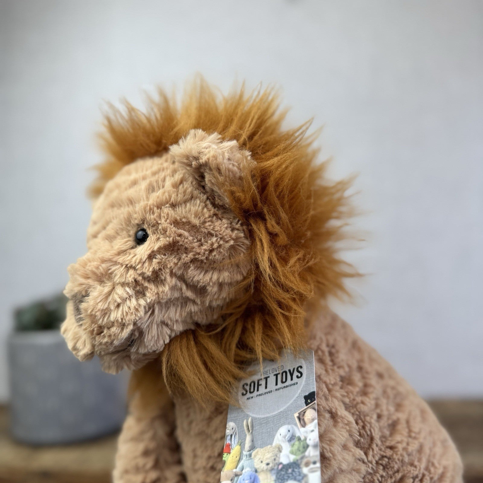 Jellycat Large Fuddlewuddle Lion - Large Sitting Lion Beanie Retired 12"