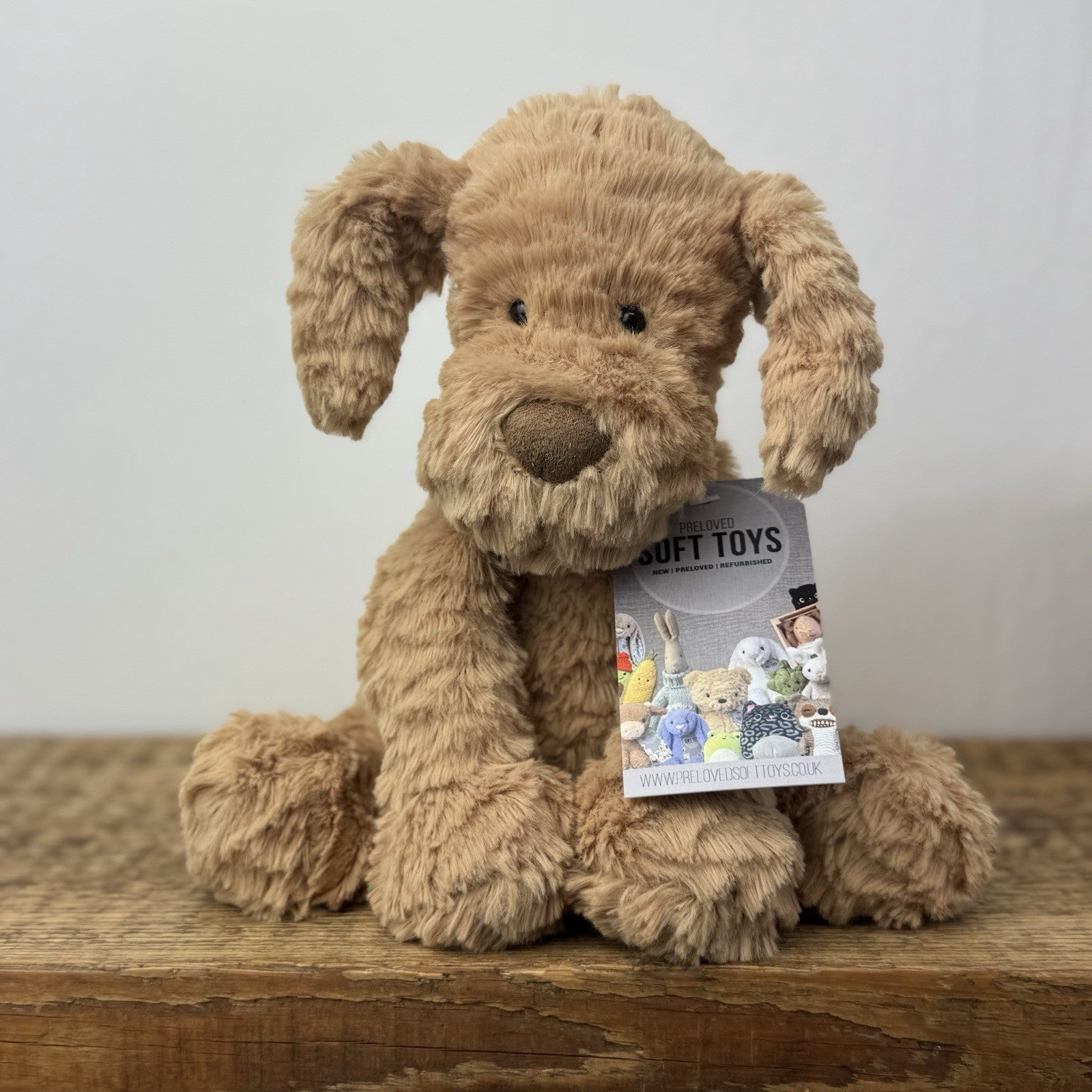 Jellycat Fuddlewuddle Puppy Medium - Light Brown Beige Dog NWOT Rare 8"