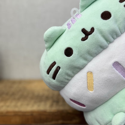 Gund Pusheen Cat Mint Green Ice Cream Sandwich Cat Large 10"