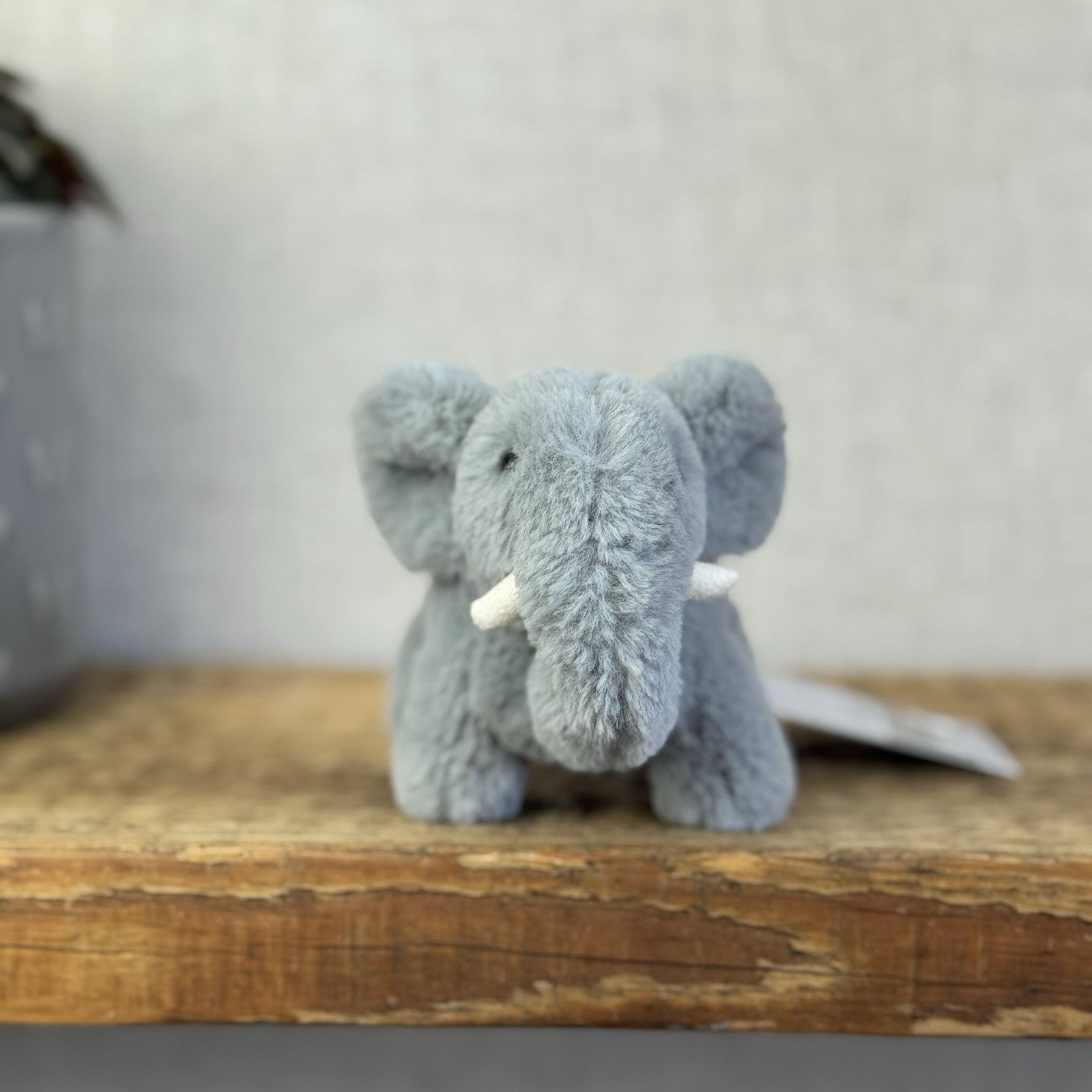 Jellycat Diddle Elephant - Tiny Grey Fluffy Elephant Plush Toy Beanie Mini 5"