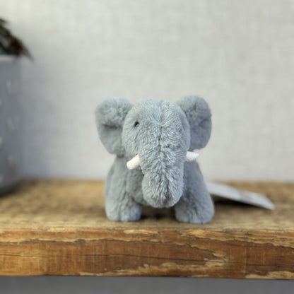 Jellycat Diddle Elephant - Tiny Grey Fluffy Elephant Plush Toy Beanie Mini 5"