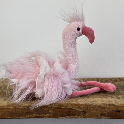 Jellycat Small Flo Maflingo - Fluffy Pink Flamingo Beanie With Tags (imperfect)