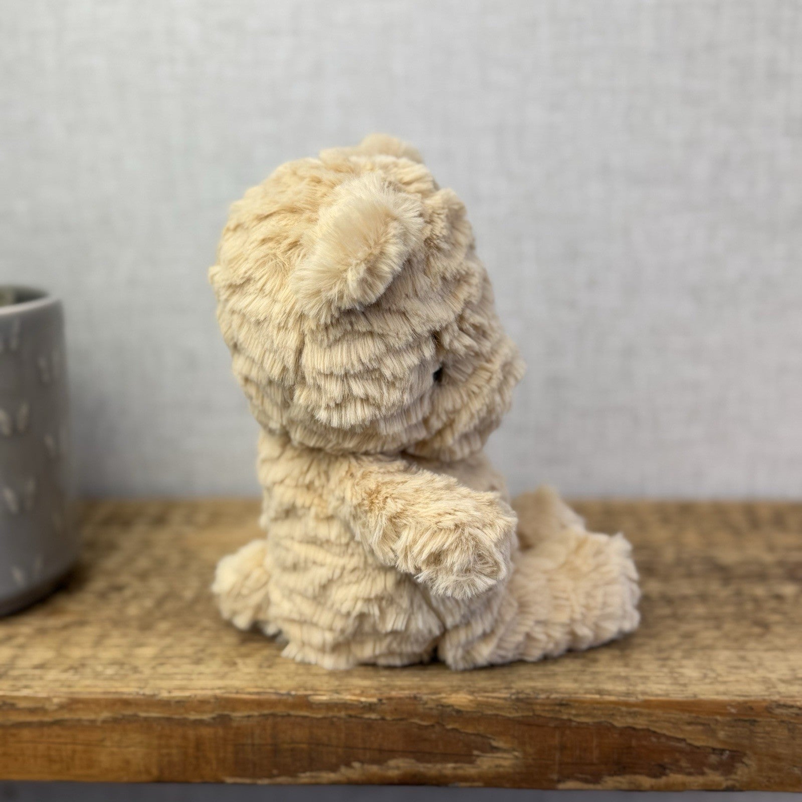 Jellycat Squishu Bear - Small Honey Colour Textured Bear Beanie Retired 10"