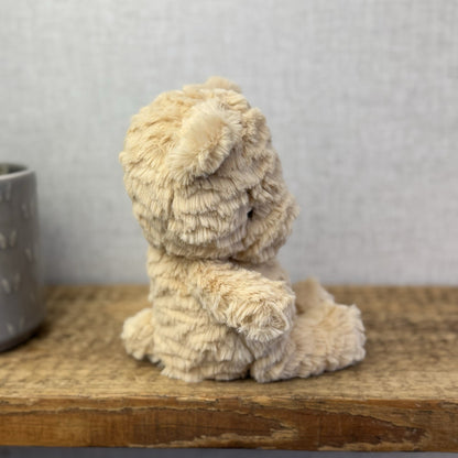 Jellycat Squishu Bear - Small Honey Colour Textured Bear Beanie Retired 10"