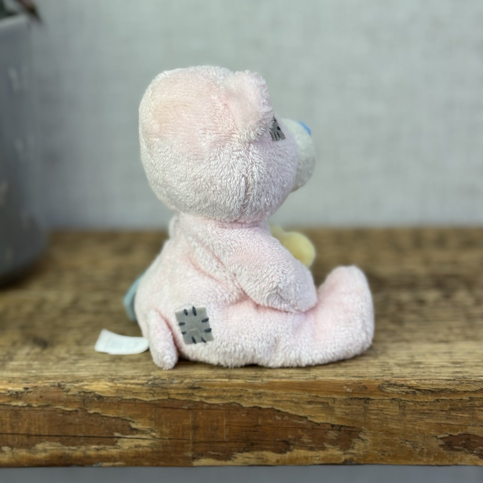 Blue Nose Friends Cuddles #49 - Mini Pink Bear Beanie With Flower Collectible 5"