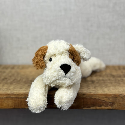 Jellycat Mish Mash Puppy Brown/Cream Laying Retired Puppy Dog Beanie 11"