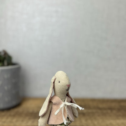 Maileg Mini Baby Bunny - Baby Bunny Rabbit In Floral Diaper & Gilet Retired 5"