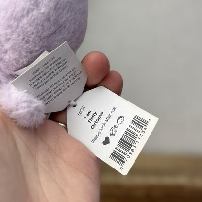 Jellycat Fluffy Octopus - Lilac Fluffy Octopus Plush Soft Toy - Pocket Pal 3"