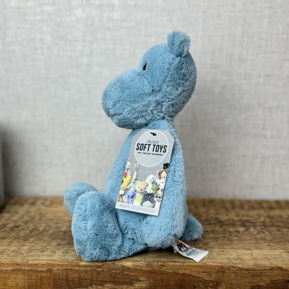 Jellycat Medium Bashful Hippo - Retired Blue/Aqua Colour Hippo Soft Toy 12"