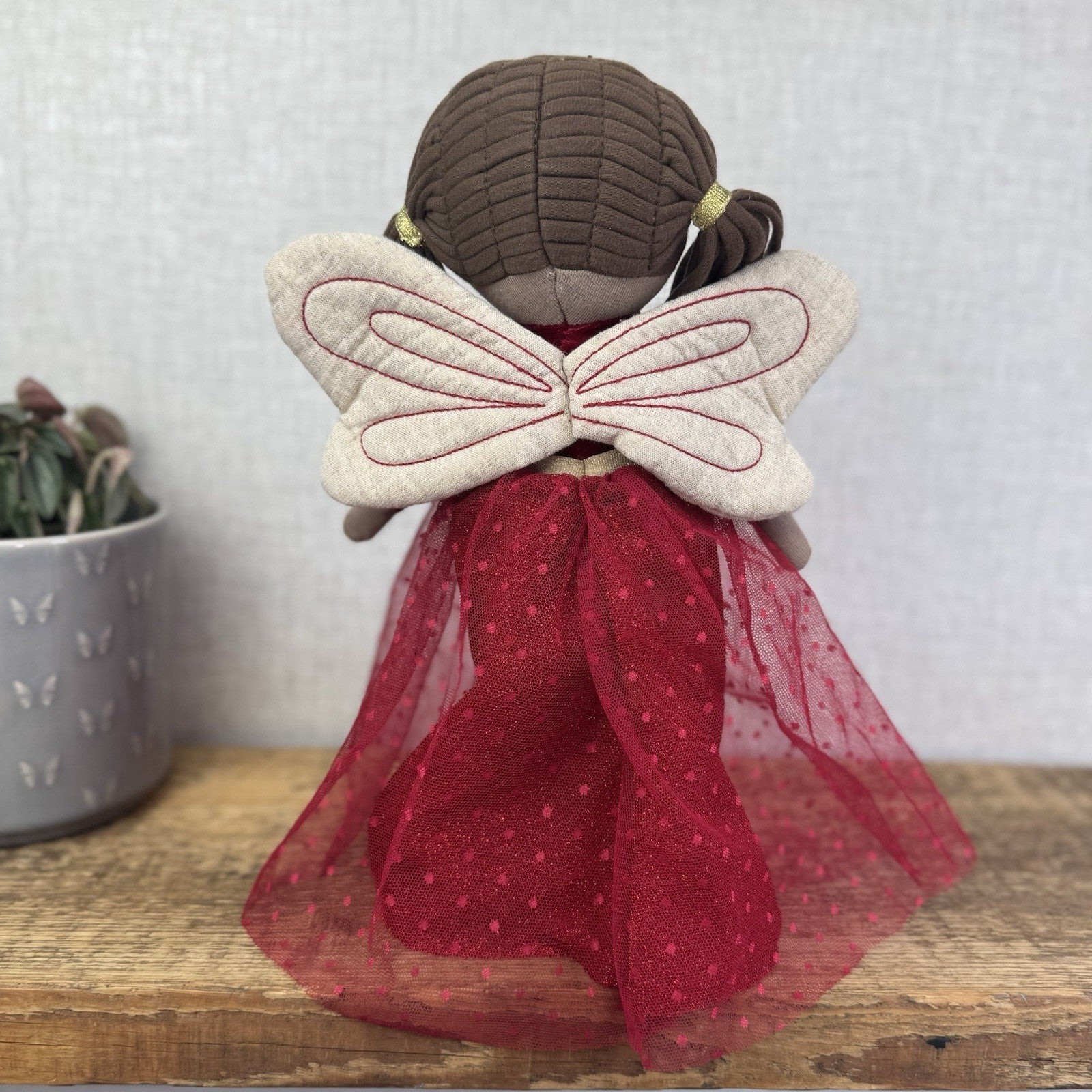 Mamas & Papas Ruby Fairy Doll - Christmas Fairy Doll Red/Gold Rag Doll Retired
