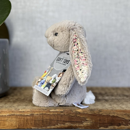 Jellycat Small Bea Beige Blossom Bashful Bunny - Floral Brown Rabbit 8” (#2)