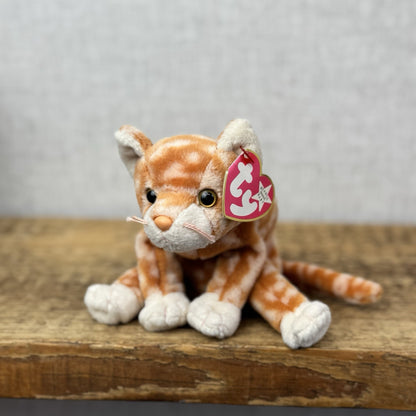 TY Beanie Baby Classic Amber The Ginger Cat Retired Beanie Cat With Tag