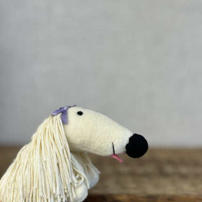 Jellycat Wonderful Woofer - Vintage Dog Puppy Fringe Dog Beanie Mini 4"