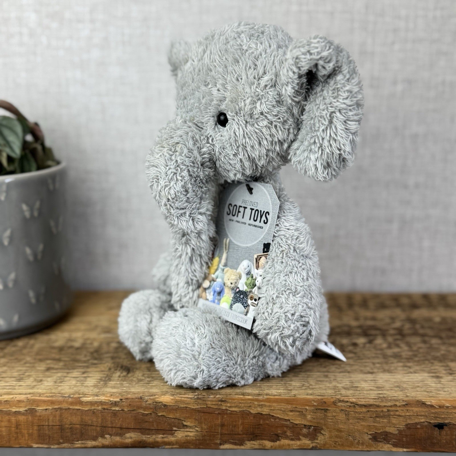 Jellycat Medium Nugget Elephant - Medium Nugget Elephant Grey Soft Toy 12"