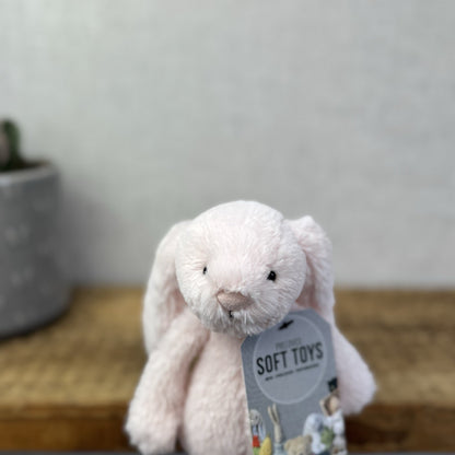 Jellycat Bashful Bunny Rattle Baby Pink- Baby Pink Small Rabbit Rattle Toy 8”
