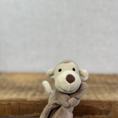 Jellycat My First Monkey Soother - Monkey Comforter Toy Brown Velour 8”