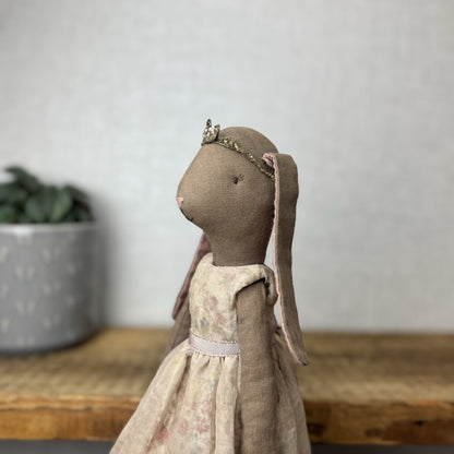 Maileg Medium Bunny Delphine - Brown Princess Bunny Rare 17”