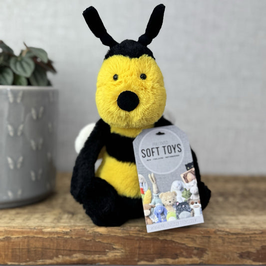 Jellycat Small Bashful Bee - First Edition Fluffy Antennae & Wings Small 8"