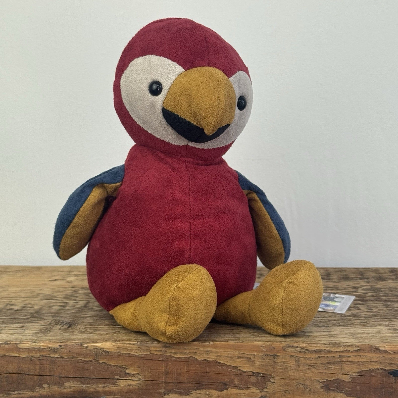 Jellycat Belby Parrot - Retired Velour Bird Plush Parrot Push Red/Blue 10"
