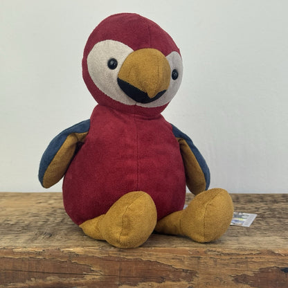 Jellycat Belby Parrot - Retired Velour Bird Plush Parrot Push Red/Blue 10"