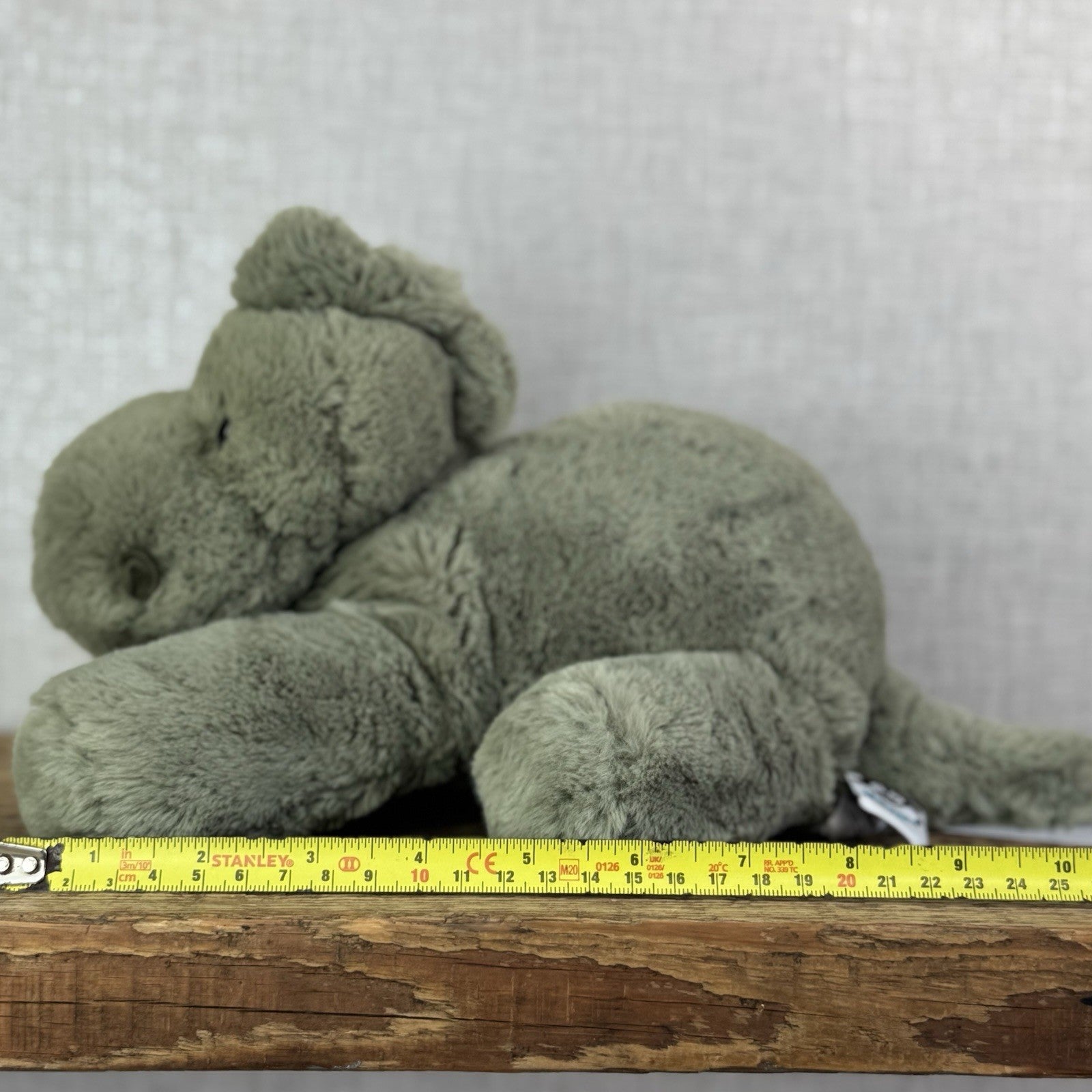 Jellycat Medium Huggady Dinosaur- Floppy Green Dino Plush Soft Toy Retired 10"