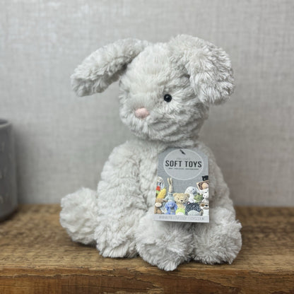 Jellycat Medium Fuddlewuddle Grey Bunny Rabbit - Texture Sitting Bunny 9” Rare