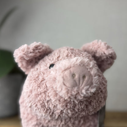 Jellycat Rondle Pig - Large Textured Sitting Pink Piglet Plush Rare Retired 8”