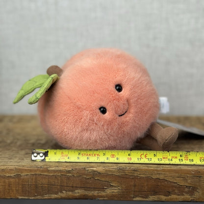 Jellycat Fuzzy Amuseable Peach - Beanie Fruit Peach Super Soft Plush NWOT 6”