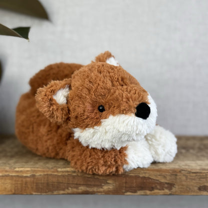 Jellycat Tumblie Fox Laying Curly Fox Plush Beanie Lying Fox Soft Toy 12" (#2)