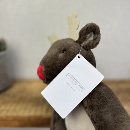 The Little White Company My First Reindeer With Tags - Super Soft Christmas Toy