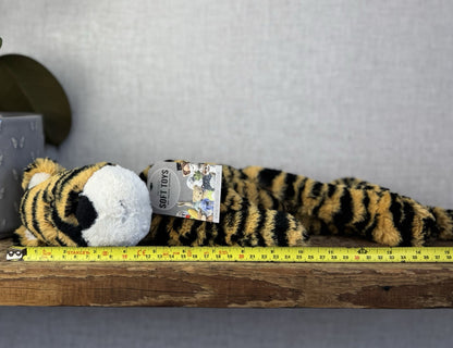 Jellycat Merryday Tiger - Wild Cat Beanie Tiger Plush Long Tail Rare Retired 15”