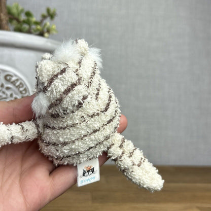 Jellycat Baby Scat Cat Soft Plush Toy Cream Brown Striped 6"