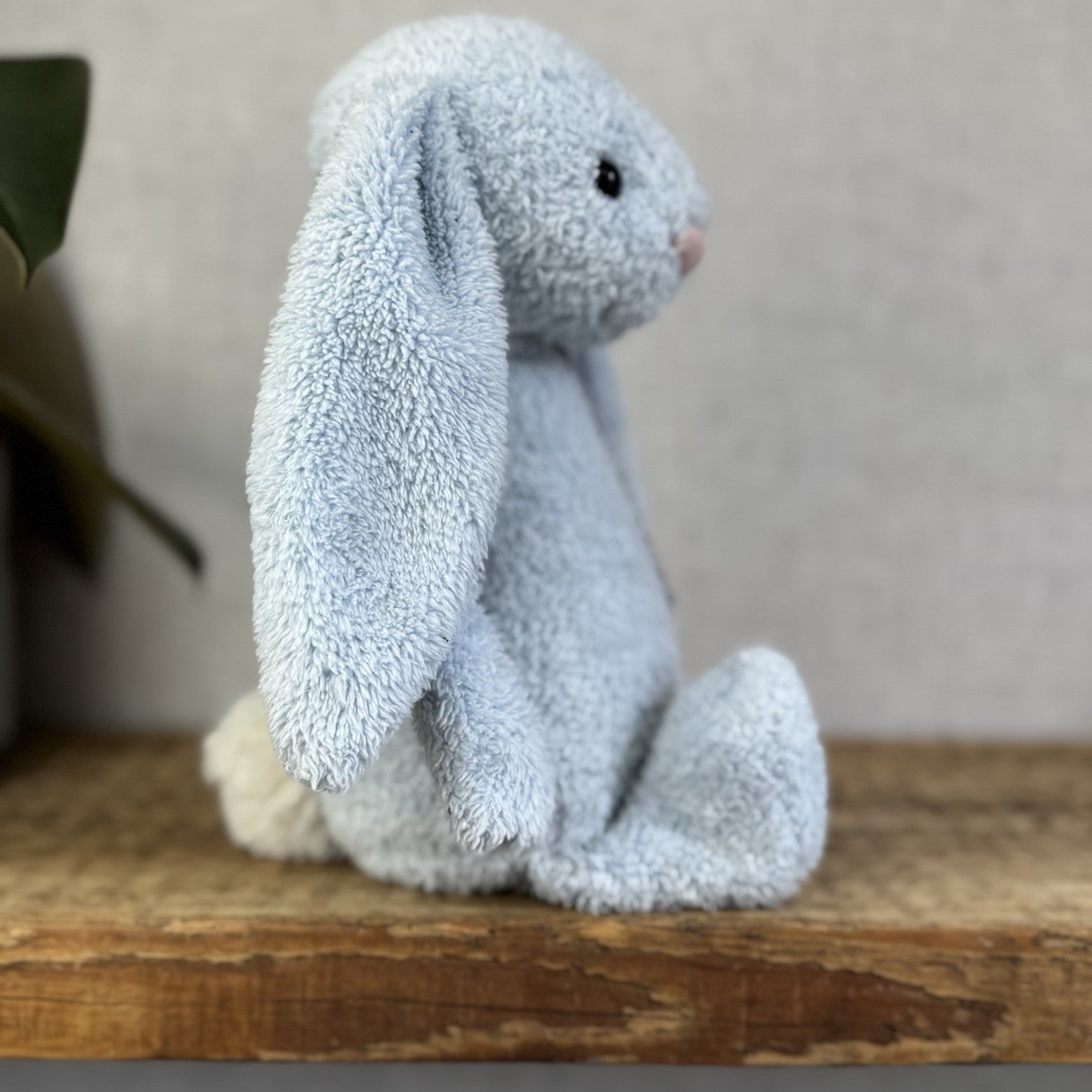 Jellycat Blue Bashful Bunny Chime - Baby Blue Texture Rattle Retired JellyKitten