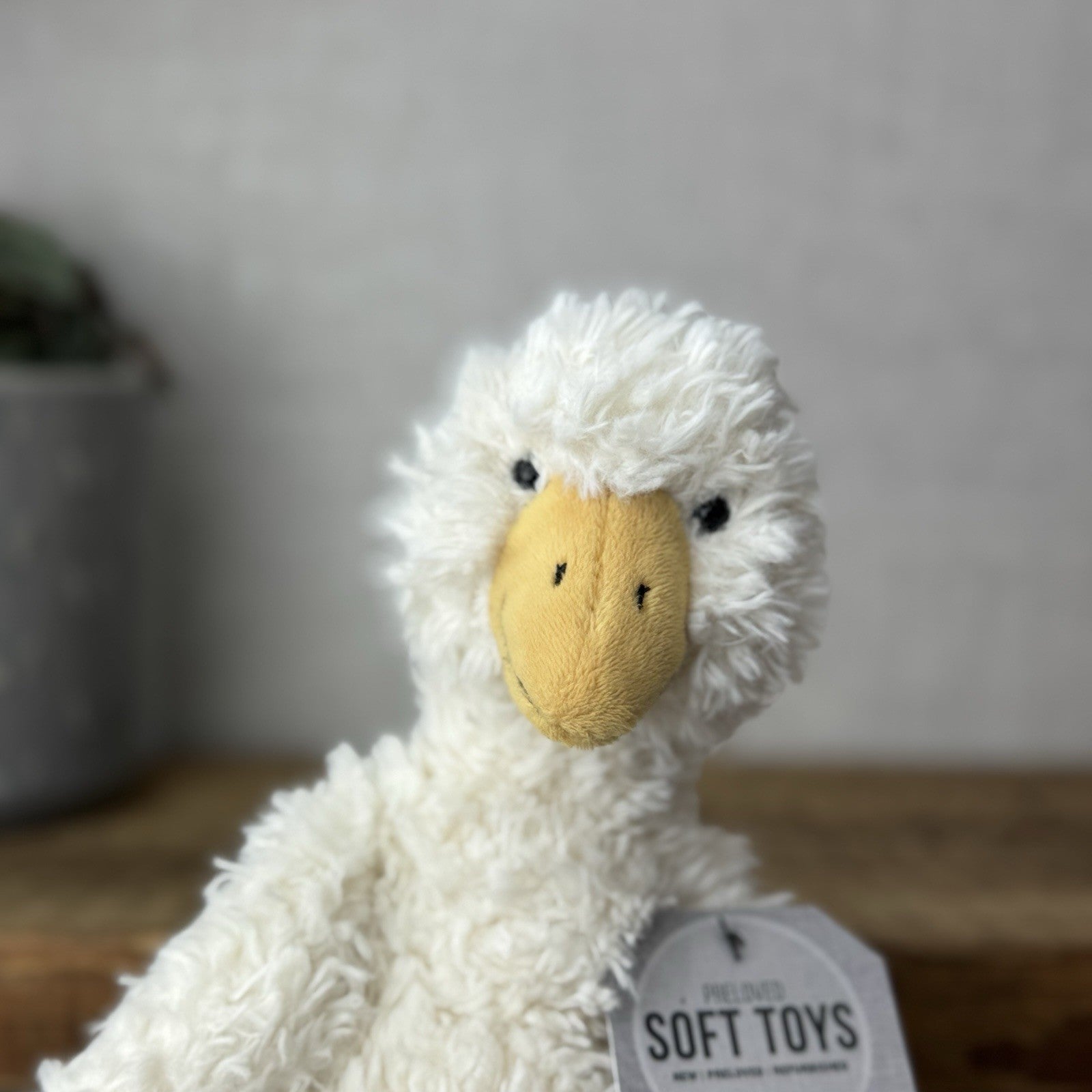 Jellycat James Goose Small - Small Cream Fluffy Goose Soft Toy Beanie 10”
